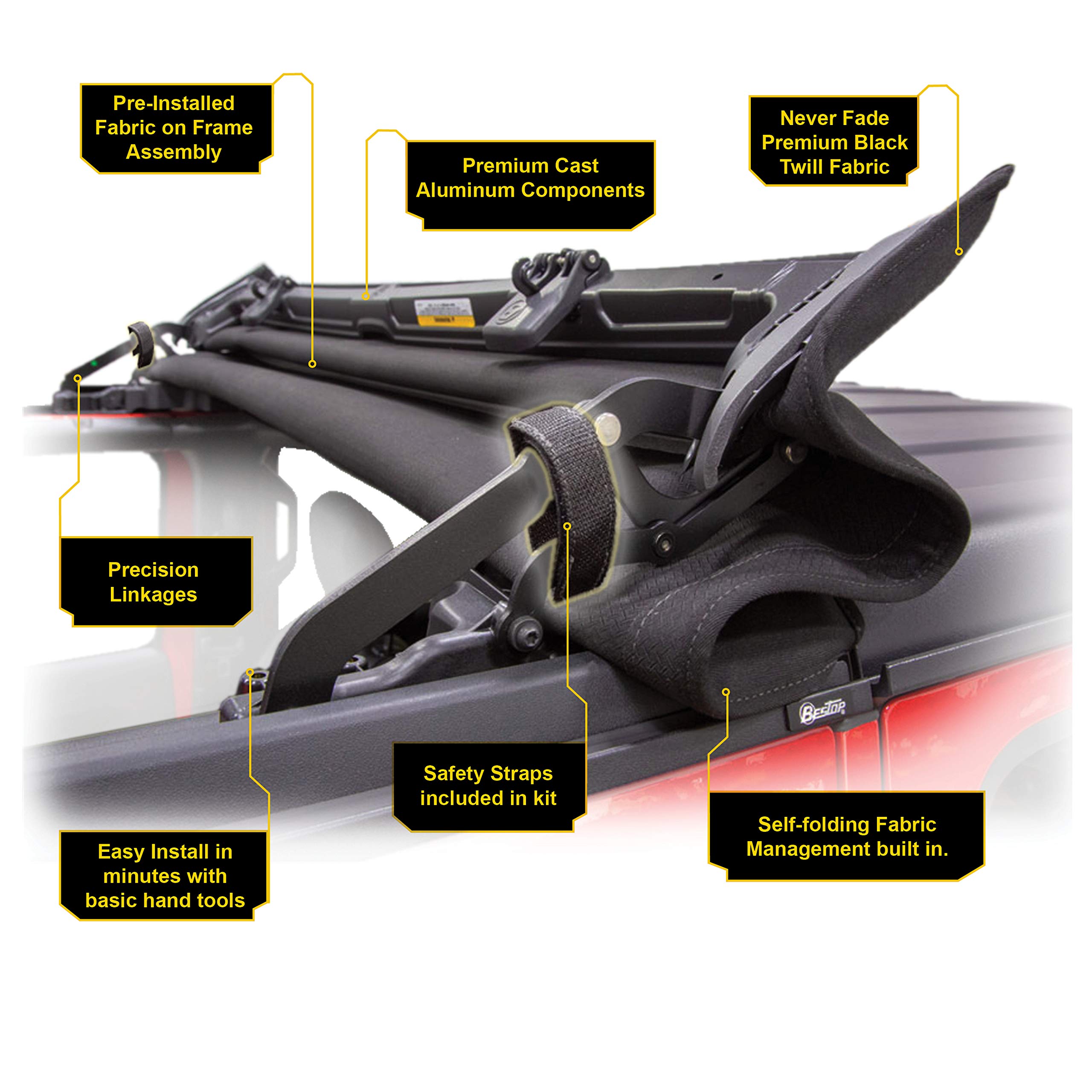 Bestop 52450-17 Sunrider for Hardtop in Black Twill for 2007-2018 2-Door and 4-Door - Image 11