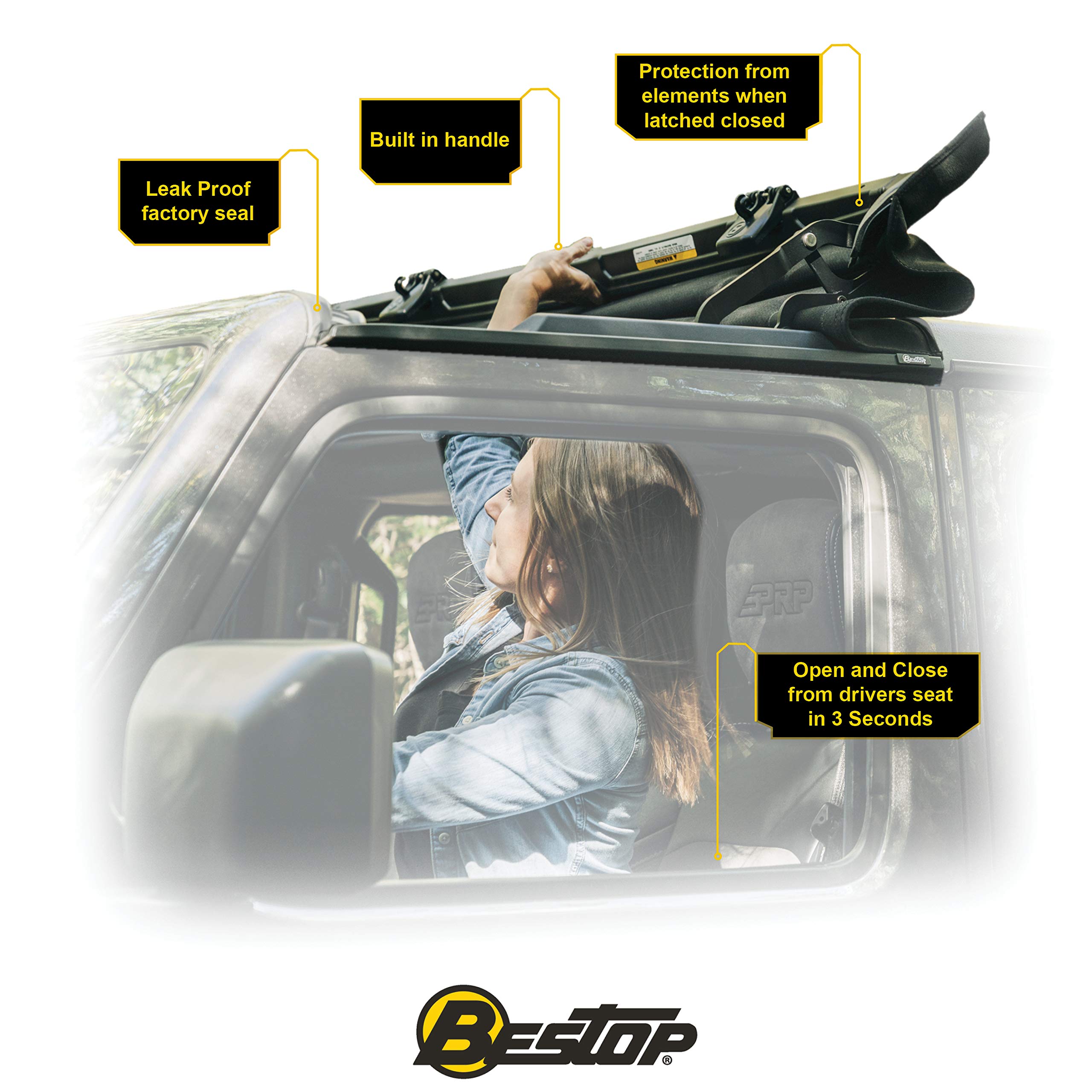 Bestop 52450-17 Sunrider for Hardtop in Black Twill for 2007-2018 2-Door and 4-Door - Image 5