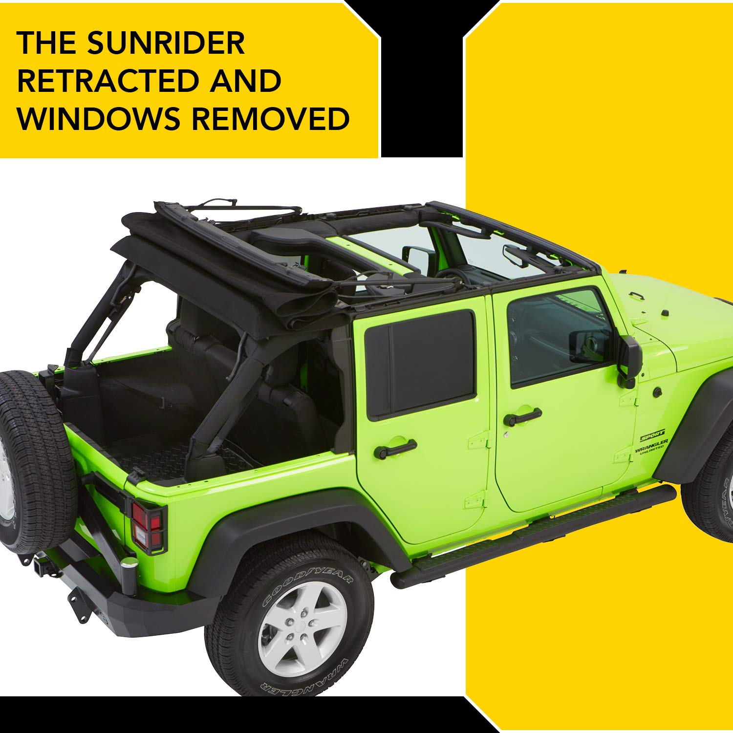Bestop 54923-17 Black Twill Trektop NX Glide Convertible Soft Top 4-Door - Image 4